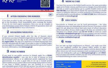 Ulotka informacyjna Ukraina