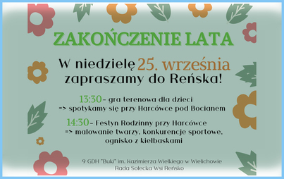 Zdjęcie do Zakończenie lata w Reńsku